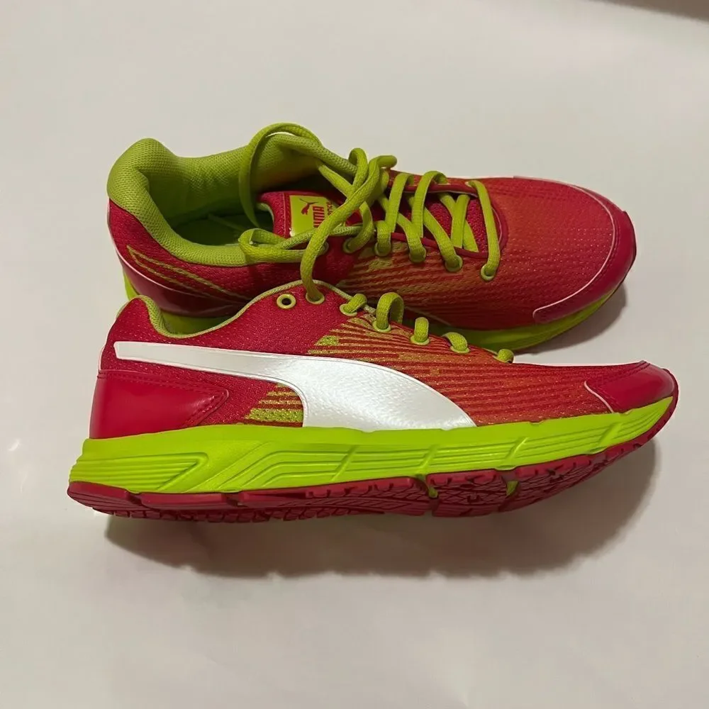 Puma Kids Big Girl pink/Green shoes size 4